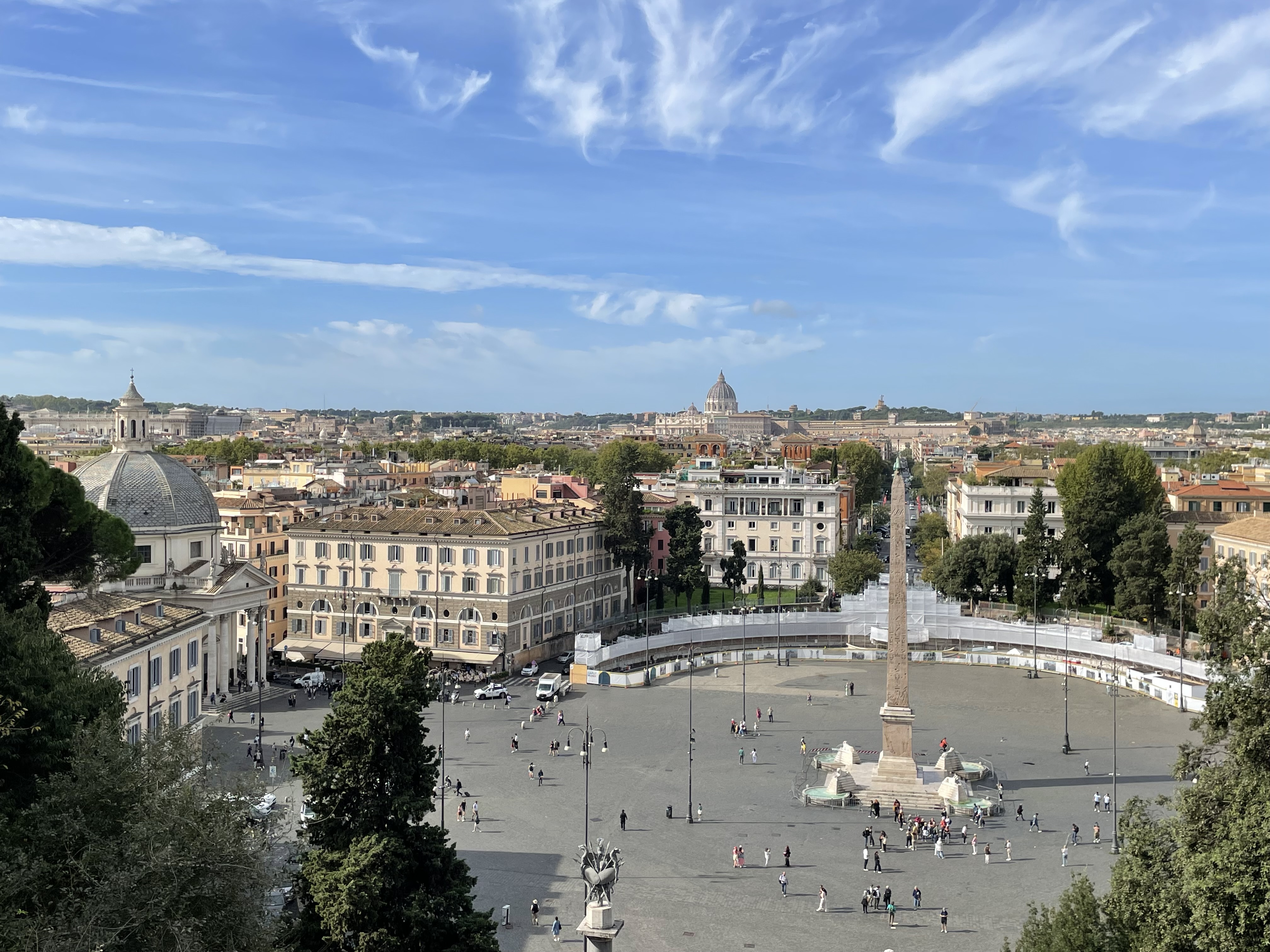 Vy över Piazza del Popolo i Rom