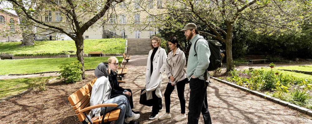 Studenter i seminarieparken