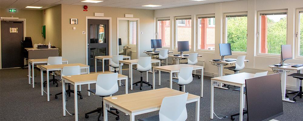 Adapted exam hall at Reutersgatan 2C.