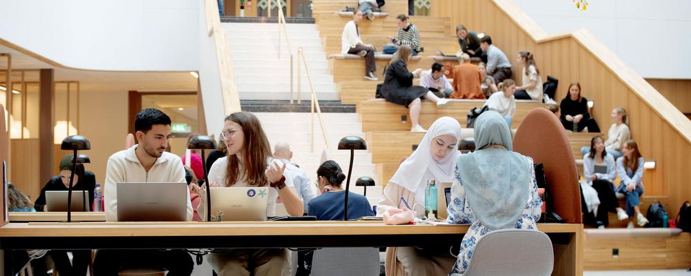 The atrium in Natrium with students