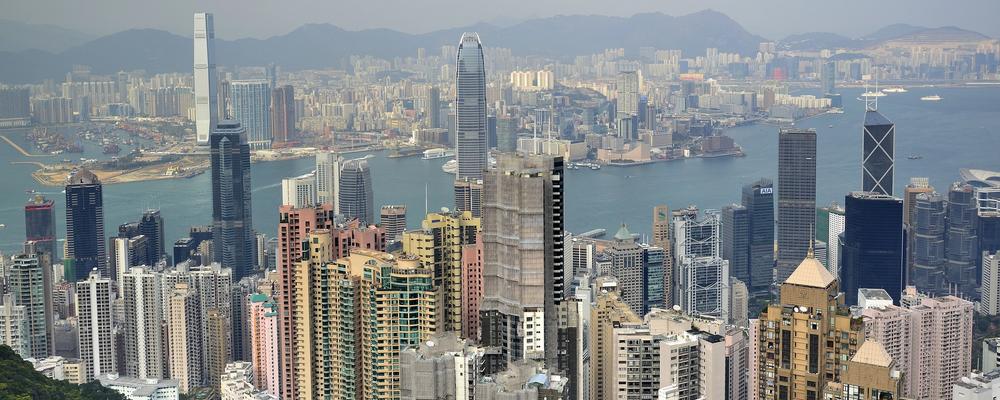 Bild på Hong Kongs skryskrapor