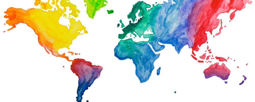 Colourful world map