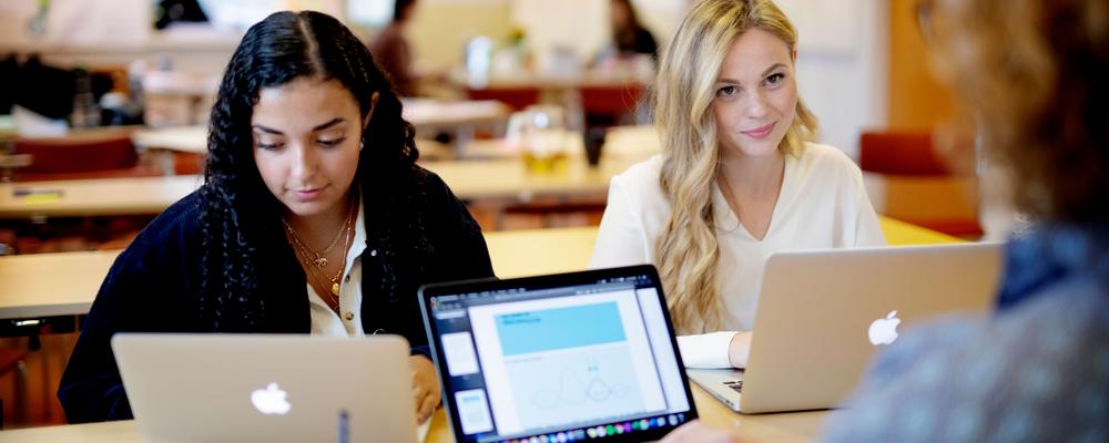 två studenter som pluggar