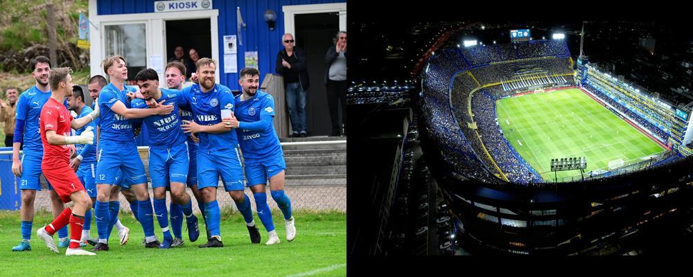 Football player and sports stadium.