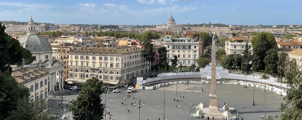 View over Piazza del Popolo in Rome, Italy