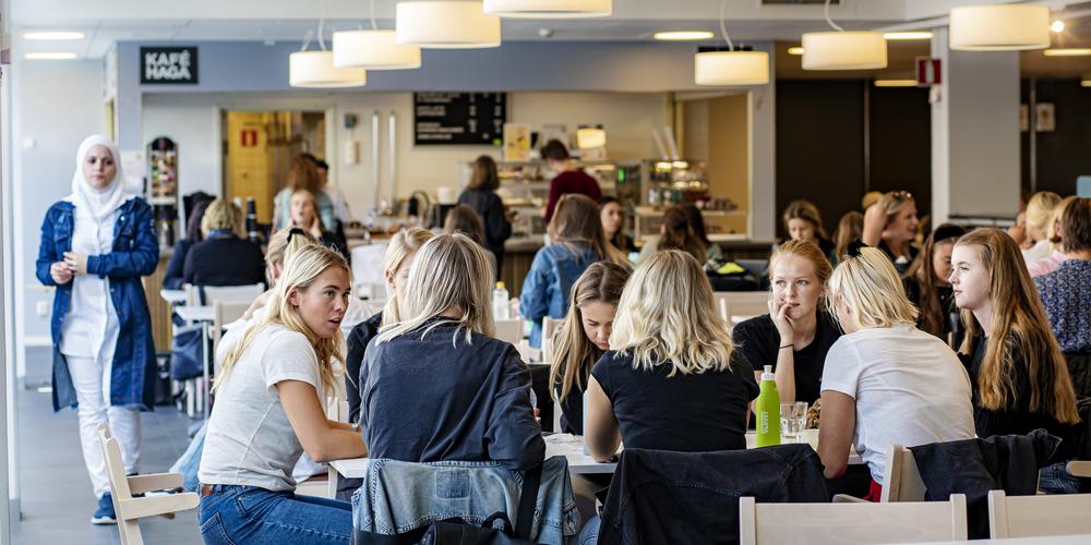 Studenter i café Haga