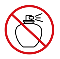 Ikon med överkryssad parfymflaska