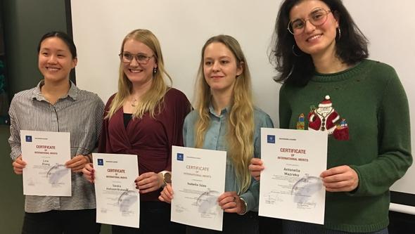 Four femal students who qualified for CIM have received their diplomas.
