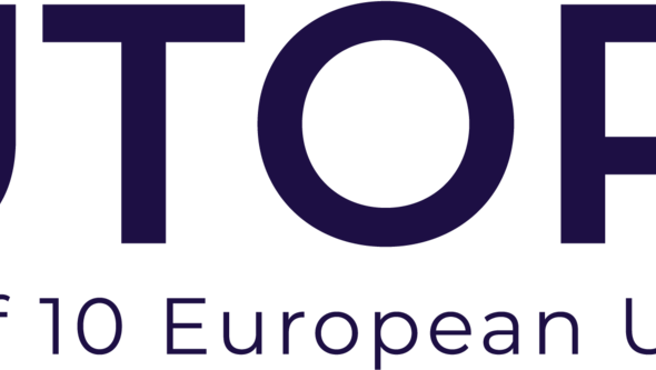 EUTOPIA blue logo with the text An alliance of 10 European Universities