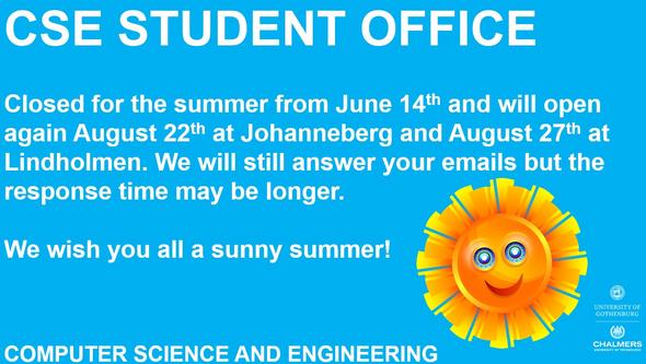 CSE Student office summer closed 2024