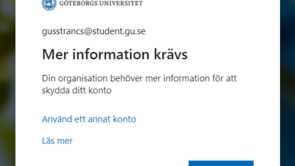 Ruta med texten "Mer information krävs". 
