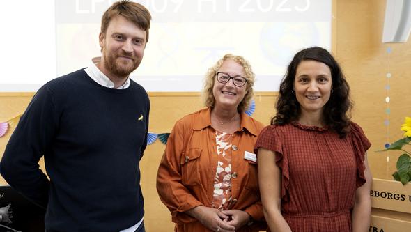 Three teachers, one man and two women, in the teaching team.